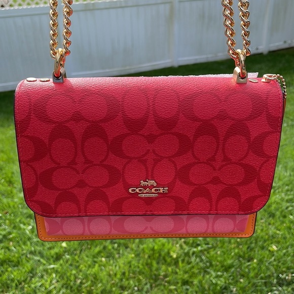 COACH Klare Crossbody In Blocked Signature Canvas - Picture 8 of 13